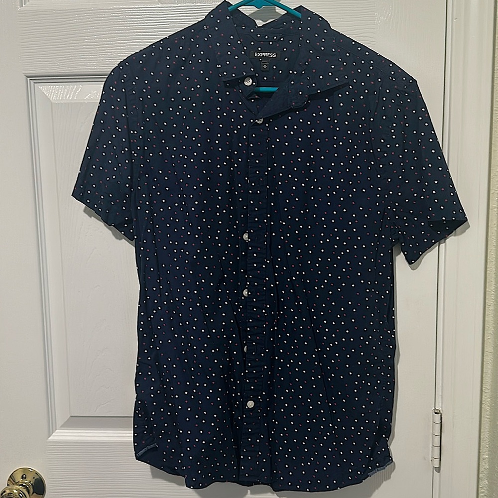 Express Blue button up medium